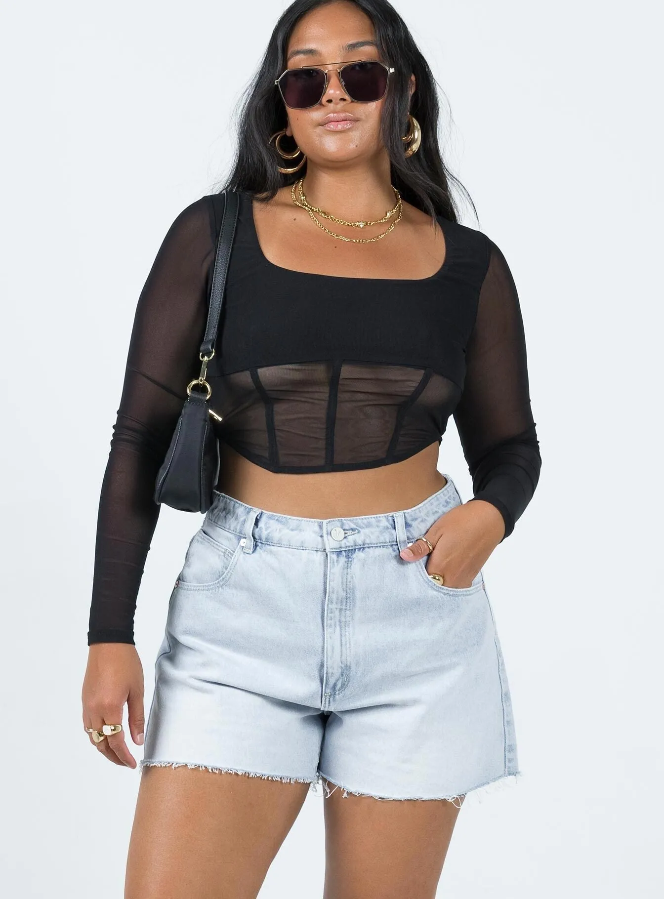 Abrand Venice Short Millie Light Wash Denim FlatlockSeaming