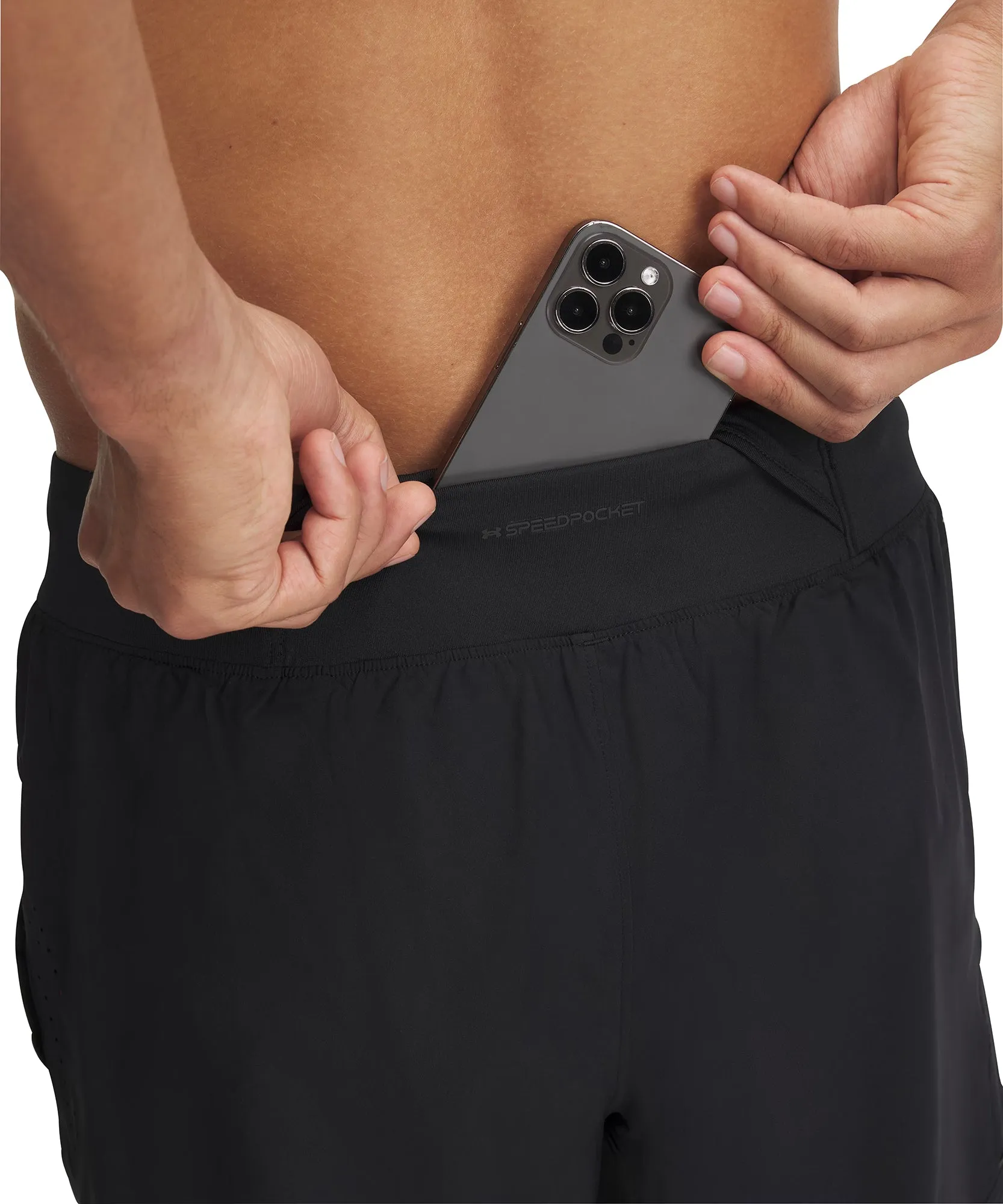 Wedges Under Armour Launch Elite 2 In 1 Mens Running Shorts - Black