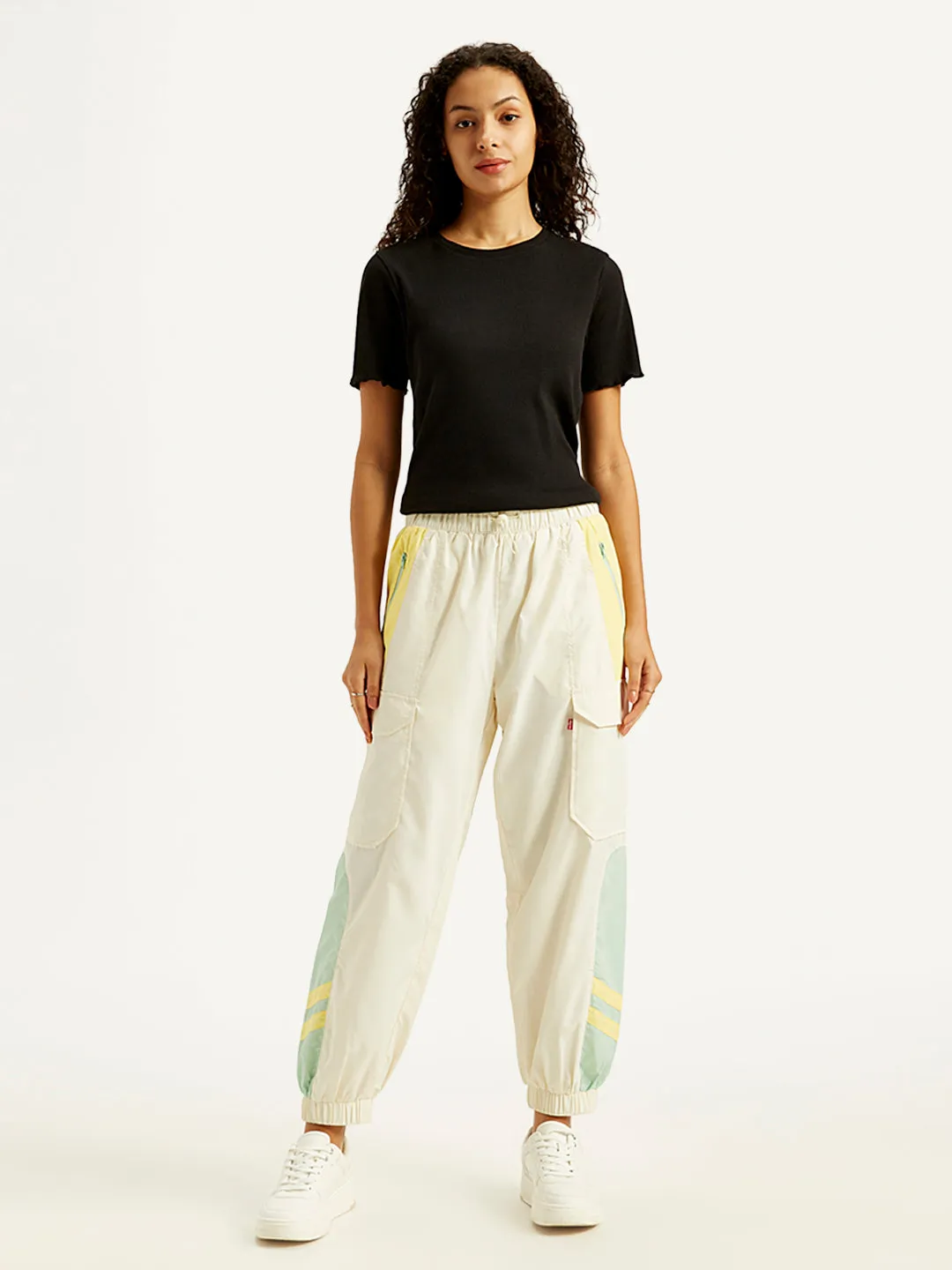 Soft Fabric On The Go Women's Mid Rise White?Track Pants