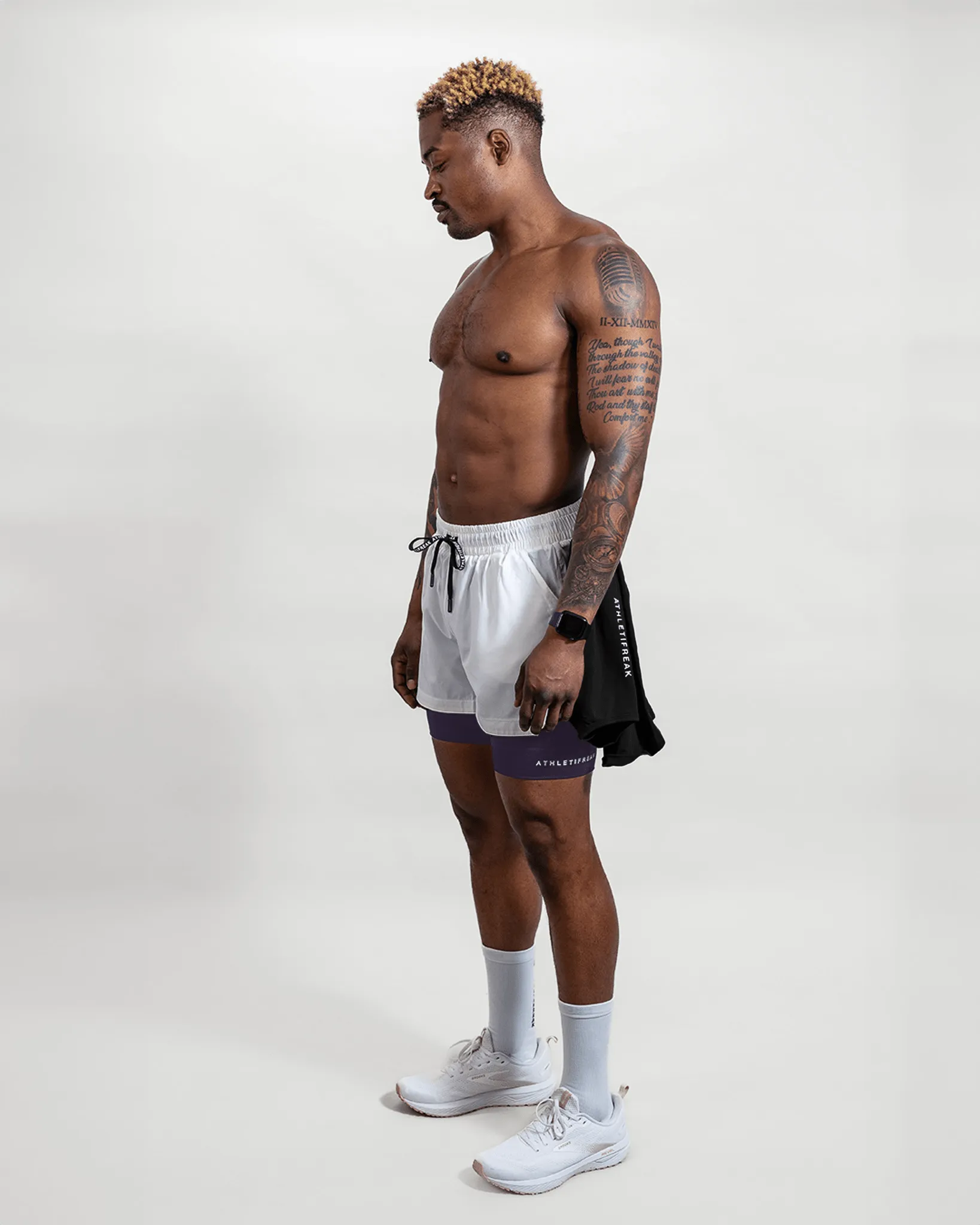[CORE] Training Shorts 4" - White/Merlot polo shirt