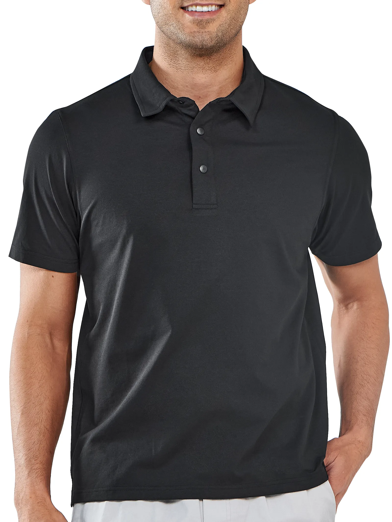 Men's Polo Athletic Short Sleeve Shirts Collared Tops for Golf Tennis Solid Color All-day Comfort