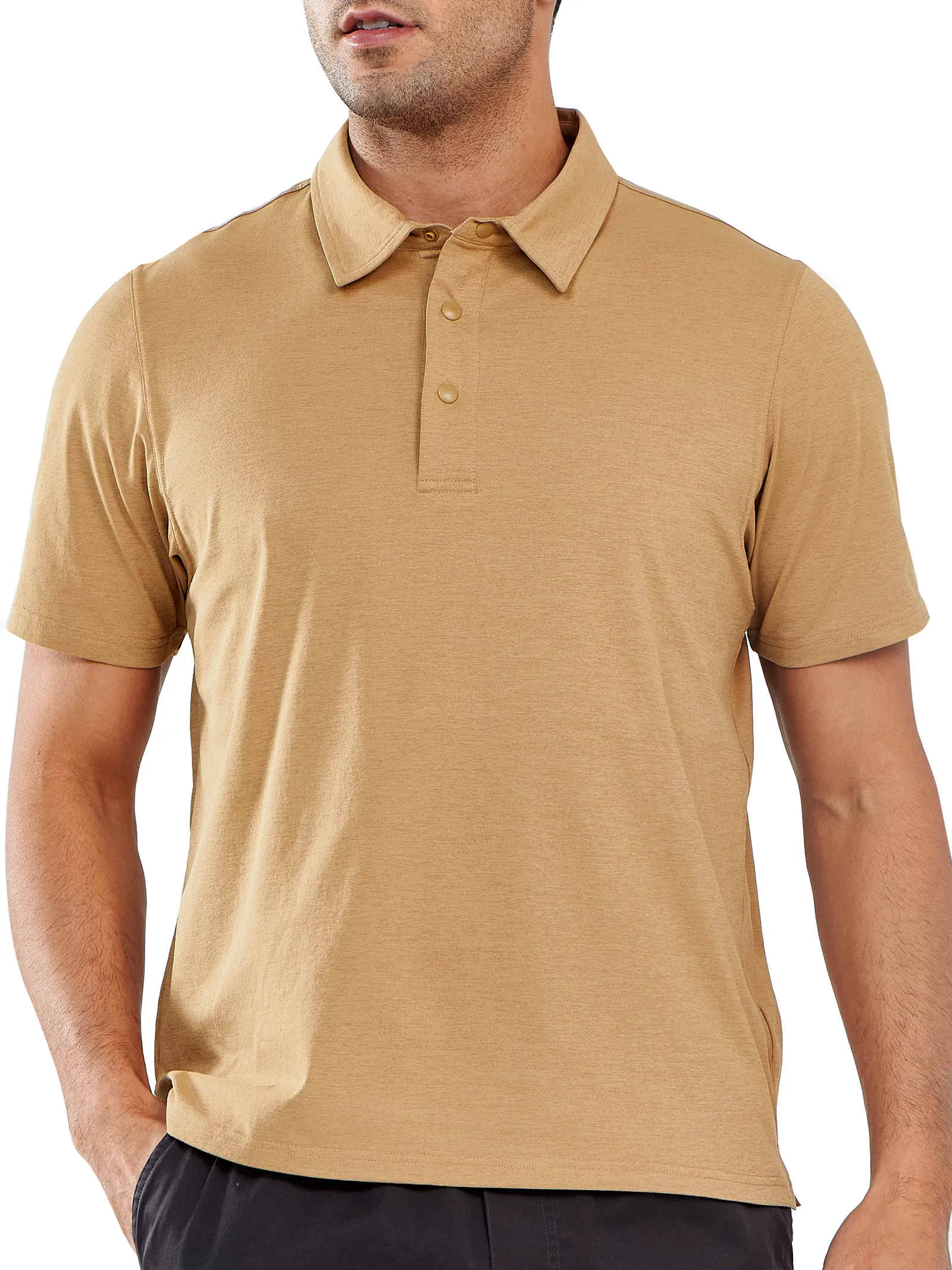 Men's Polo Athletic Short Sleeve Shirts Collared Tops for Golf Tennis Breathable knit