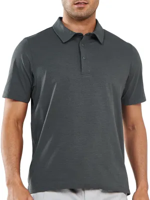 Men's Polo Athletic Short Sleeve Shirts Collared Tops for Golf Tennis Layered Collar Structure