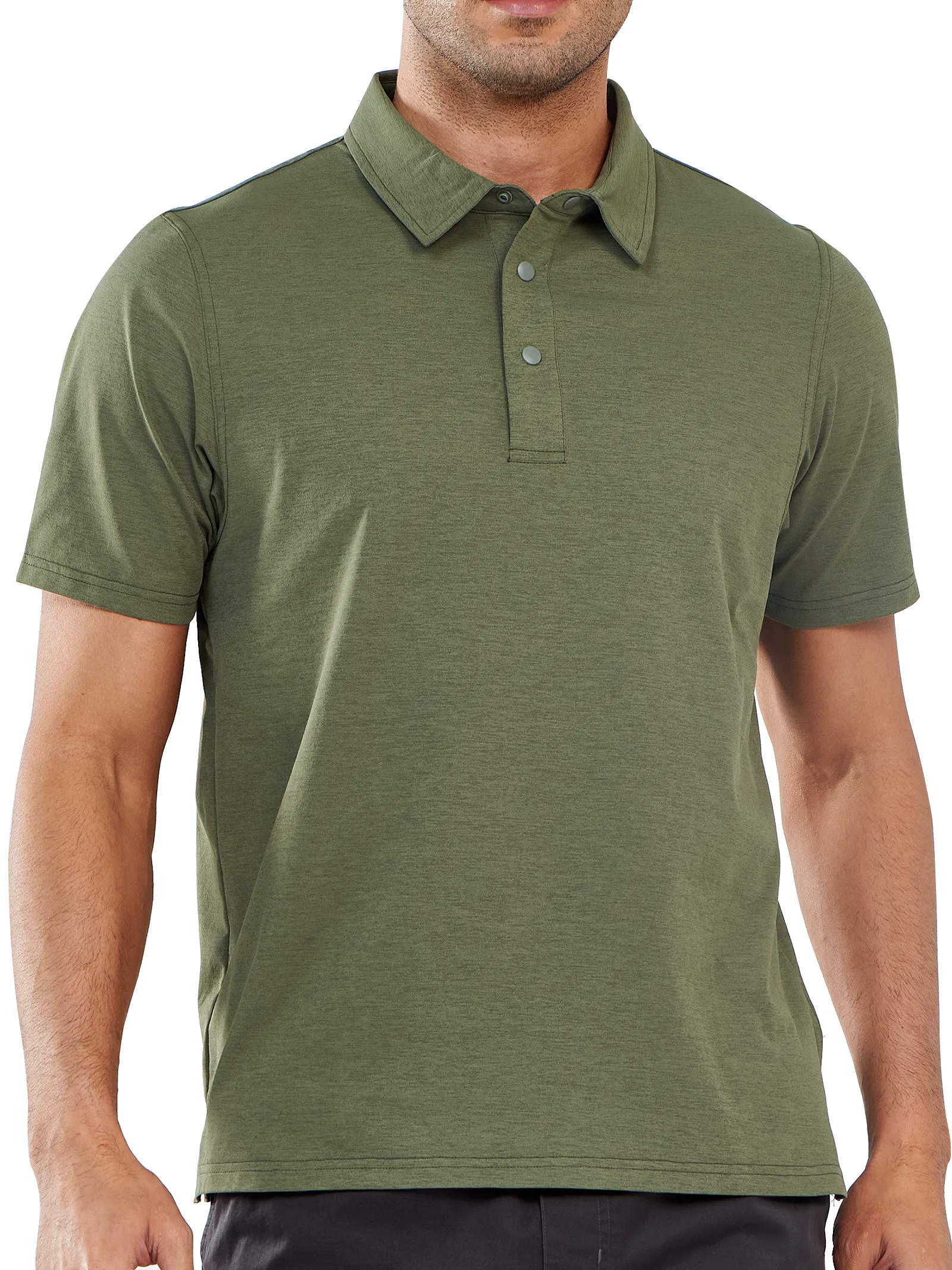 Men's Polo Athletic Short Sleeve Shirts Collared Tops for Golf Tennis Micro Perforated Fabric