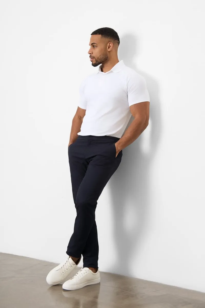 NonRestrictive Cut Active Lifestyle Athletic Fit Polo Shirt in White