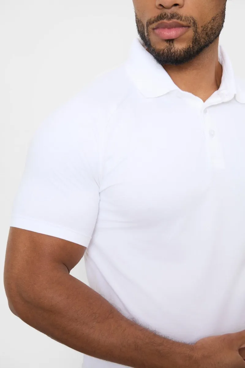 Comfort Fit Athletic Fit Polo Shirt in White