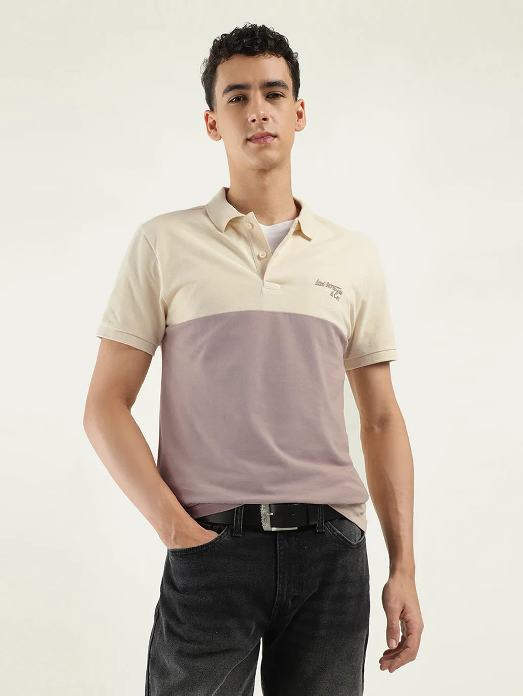Men's Colorblock Polo T-Shirt SnagProof Material