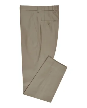 Comfort Flex Quick Motion Beige Cotton Twill Dress Pant