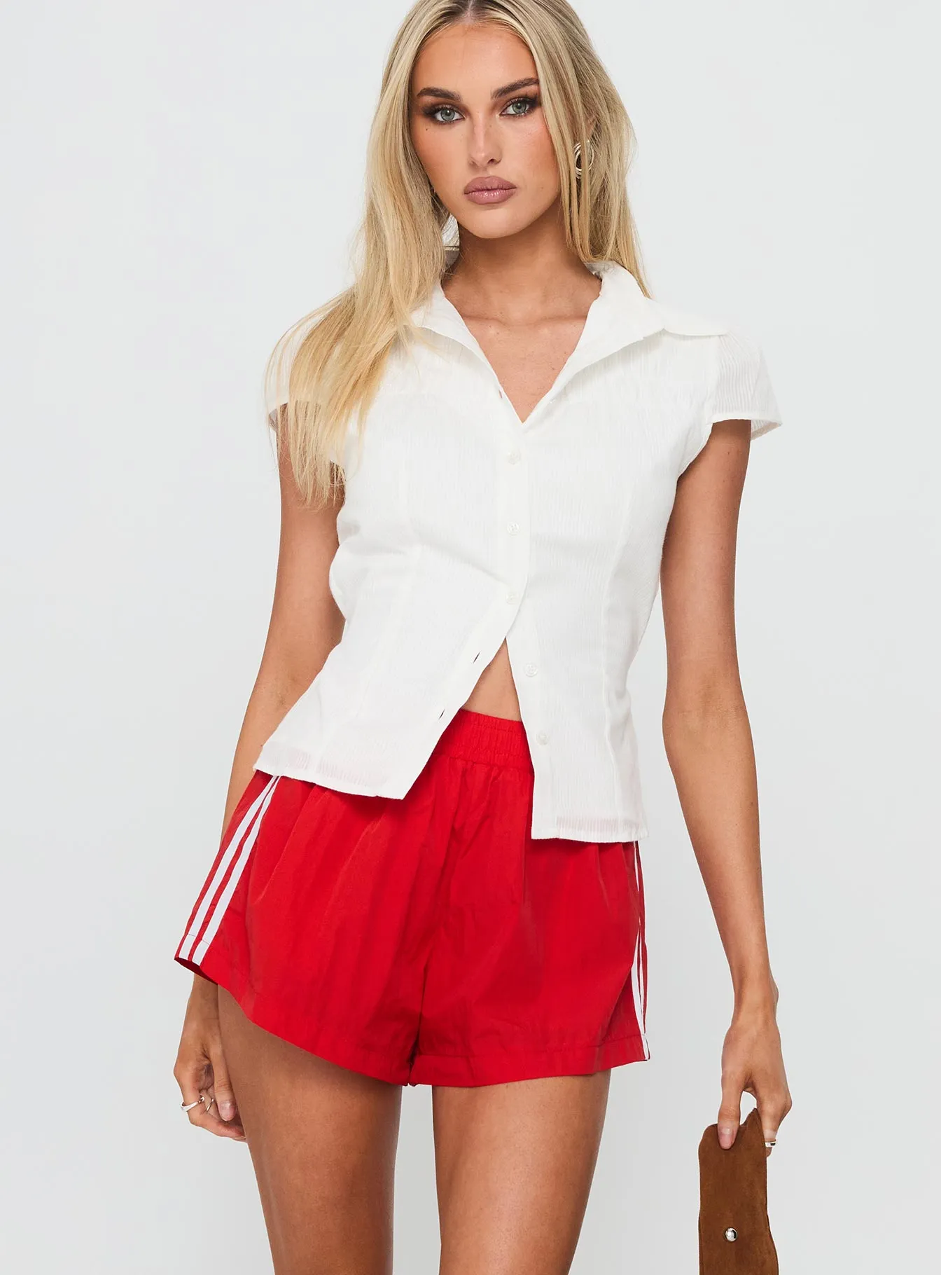 Borderline Track Short Red / White Wave Core Sustainable Manufacturing
