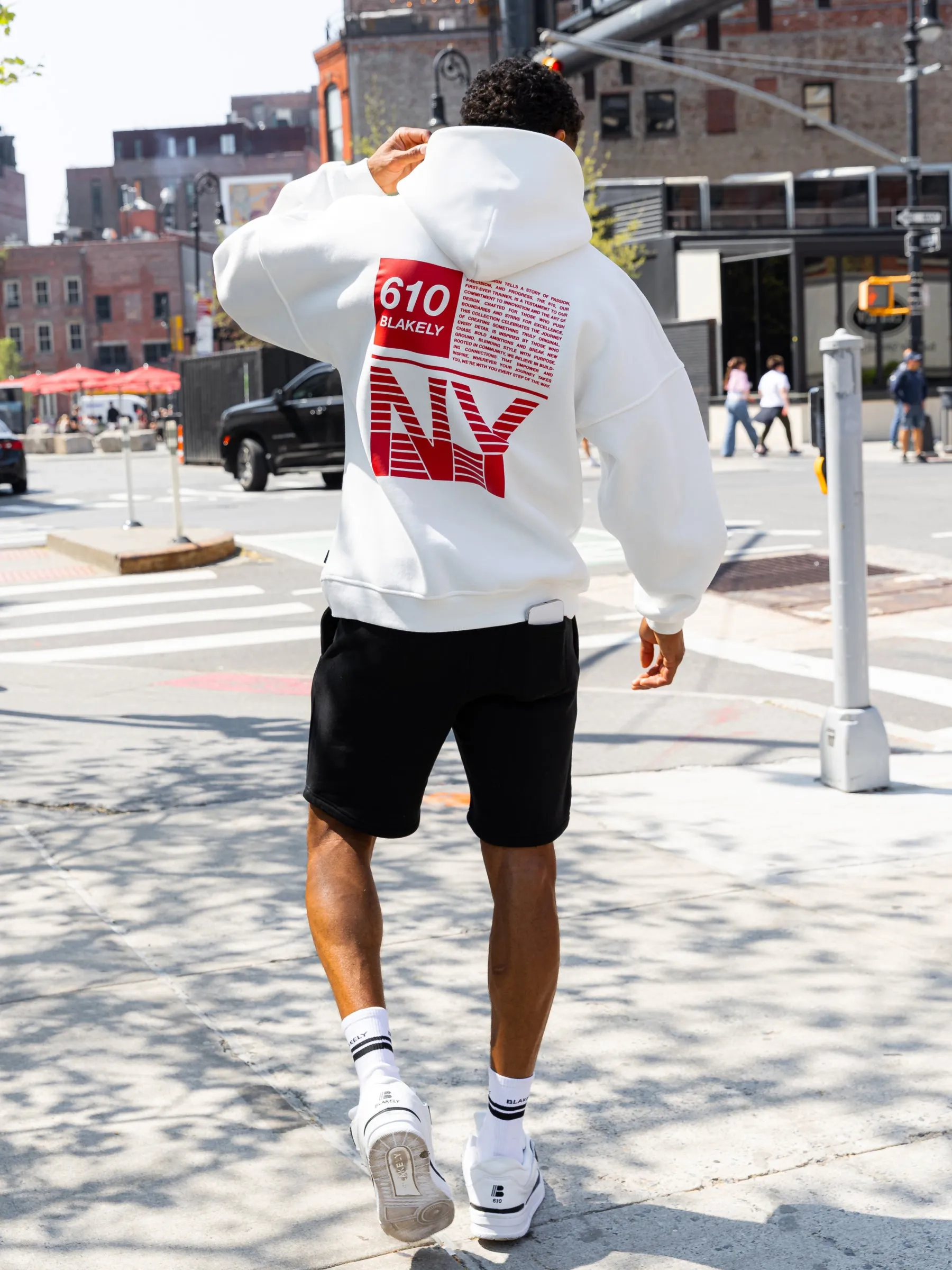 Designer Look Triple Stitch Seams Tribeca 610 Relaxed Hoodie - Flat White