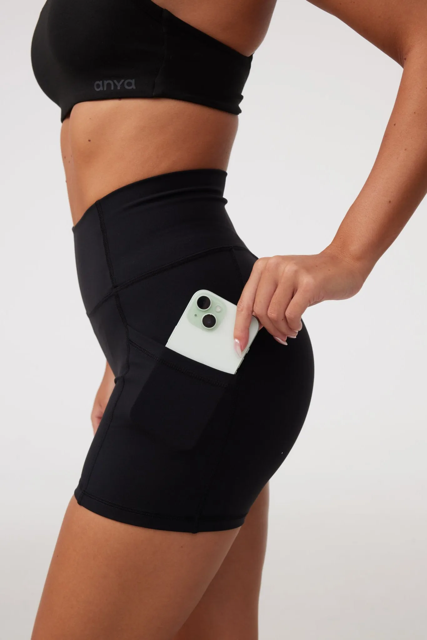 [BACKORDER] Pocket Shorts (Mini 4") in Black Sesame Anti Static Fabric