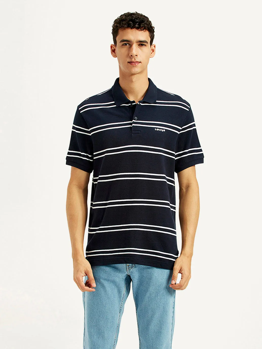Men's Striped Slim Fit Polo T-shirt Casual Friday
