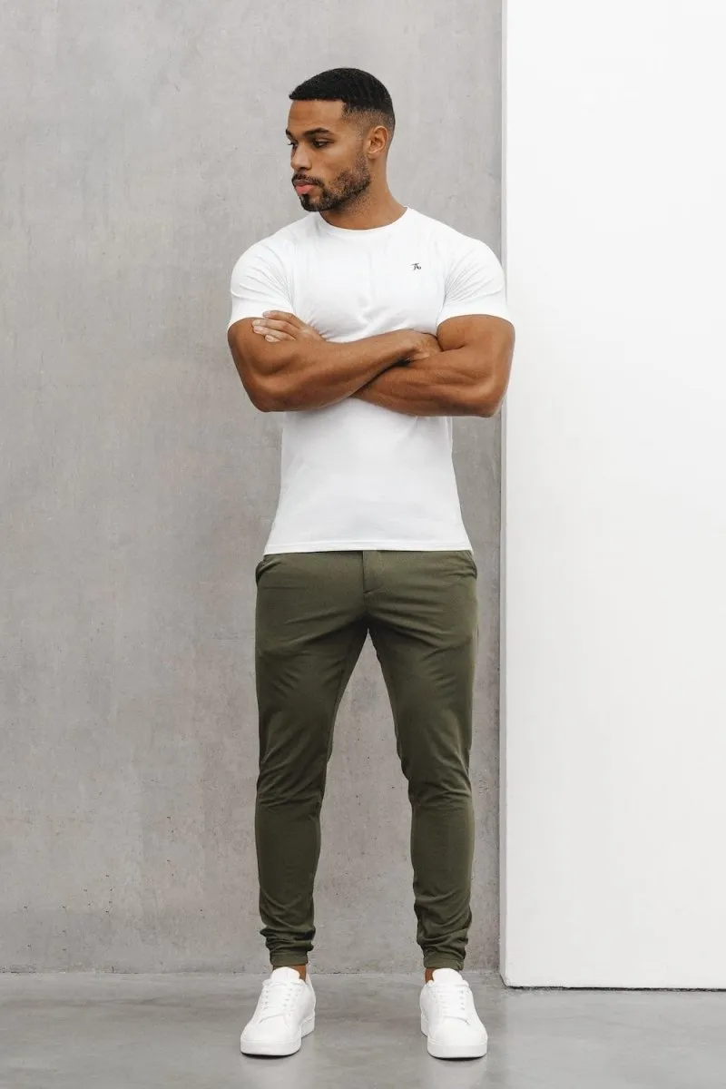Customizable Easy Layering Premium Athletic Fit T-Shirt in White