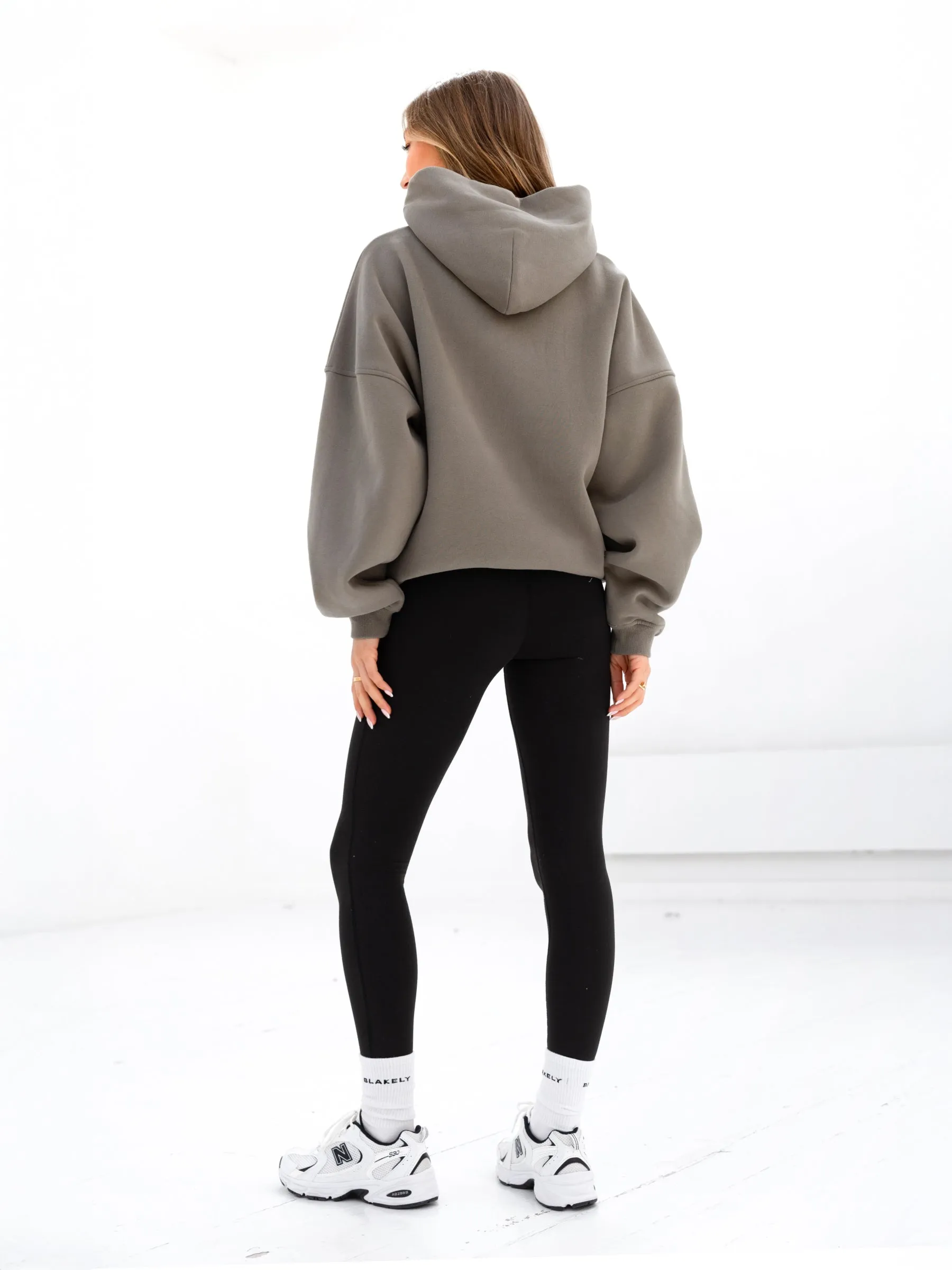 Iridescent effect Melrose Oversized Hoodie - Safari Green