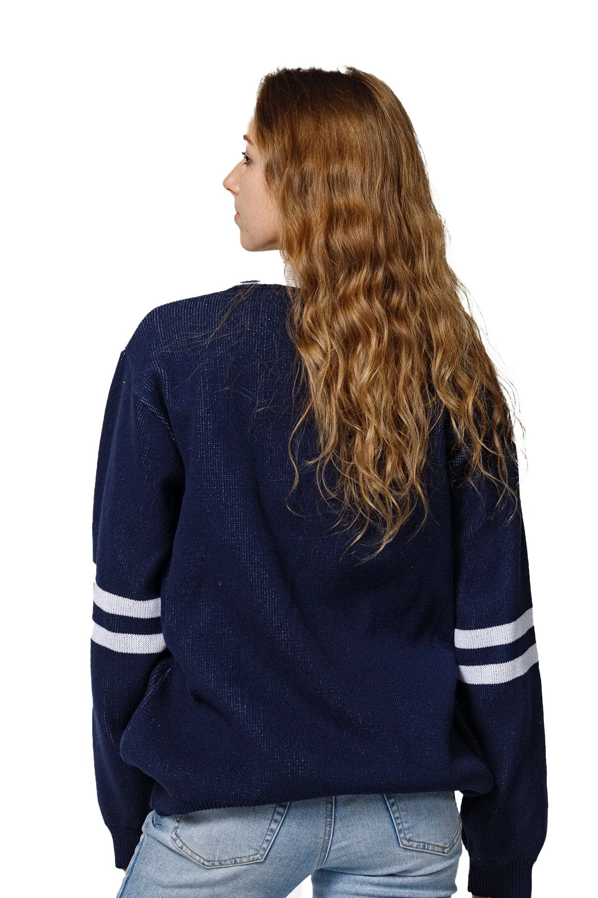 Feathery accents YALE UNISEX KNIT CREW