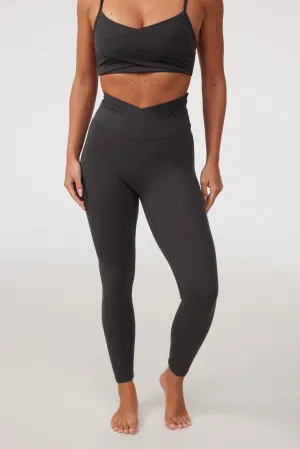 Petite Size Work Commute Form Fitting V Leggings (Full 24") in Moon