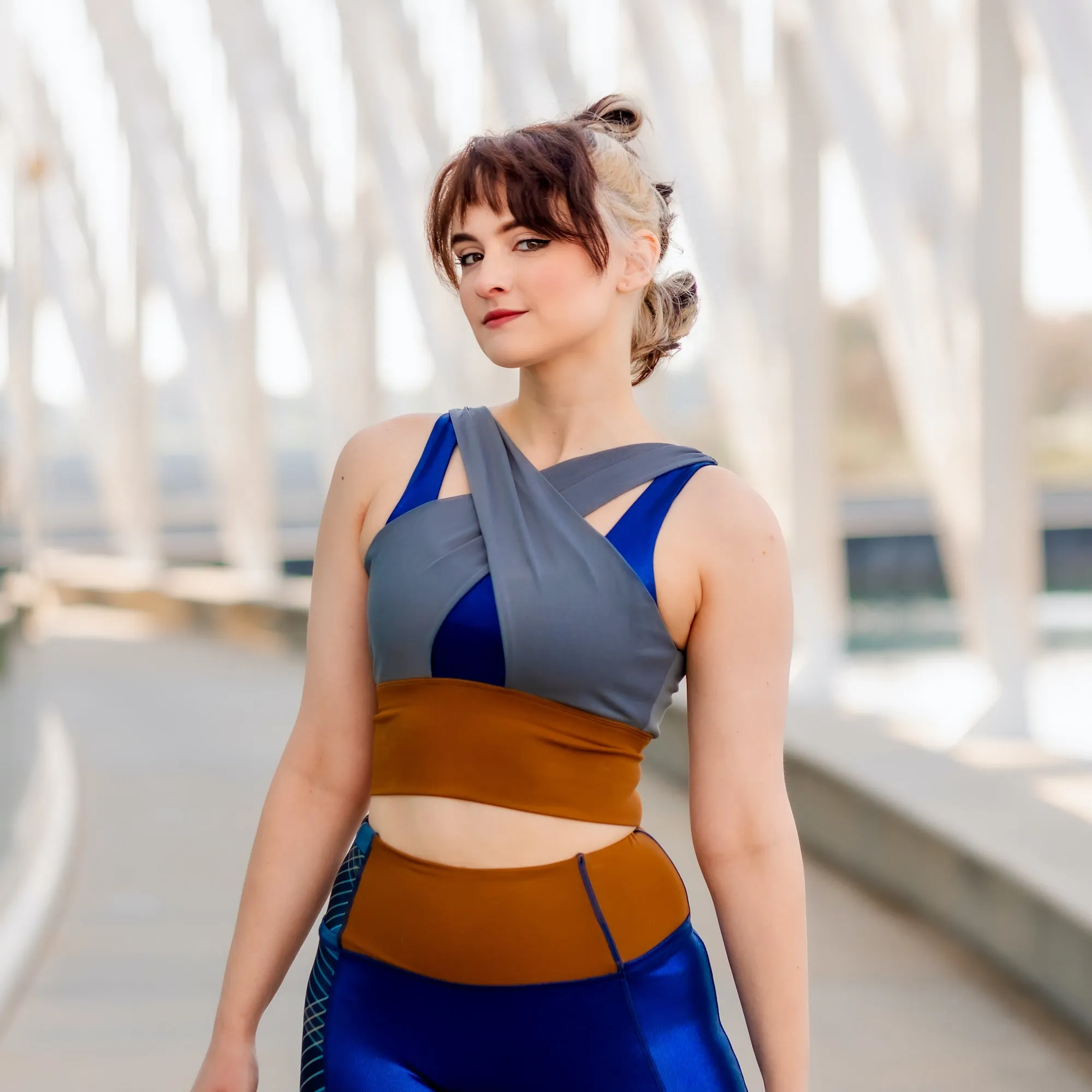 Force Fighter Long Sports Bra Orange quick-drying