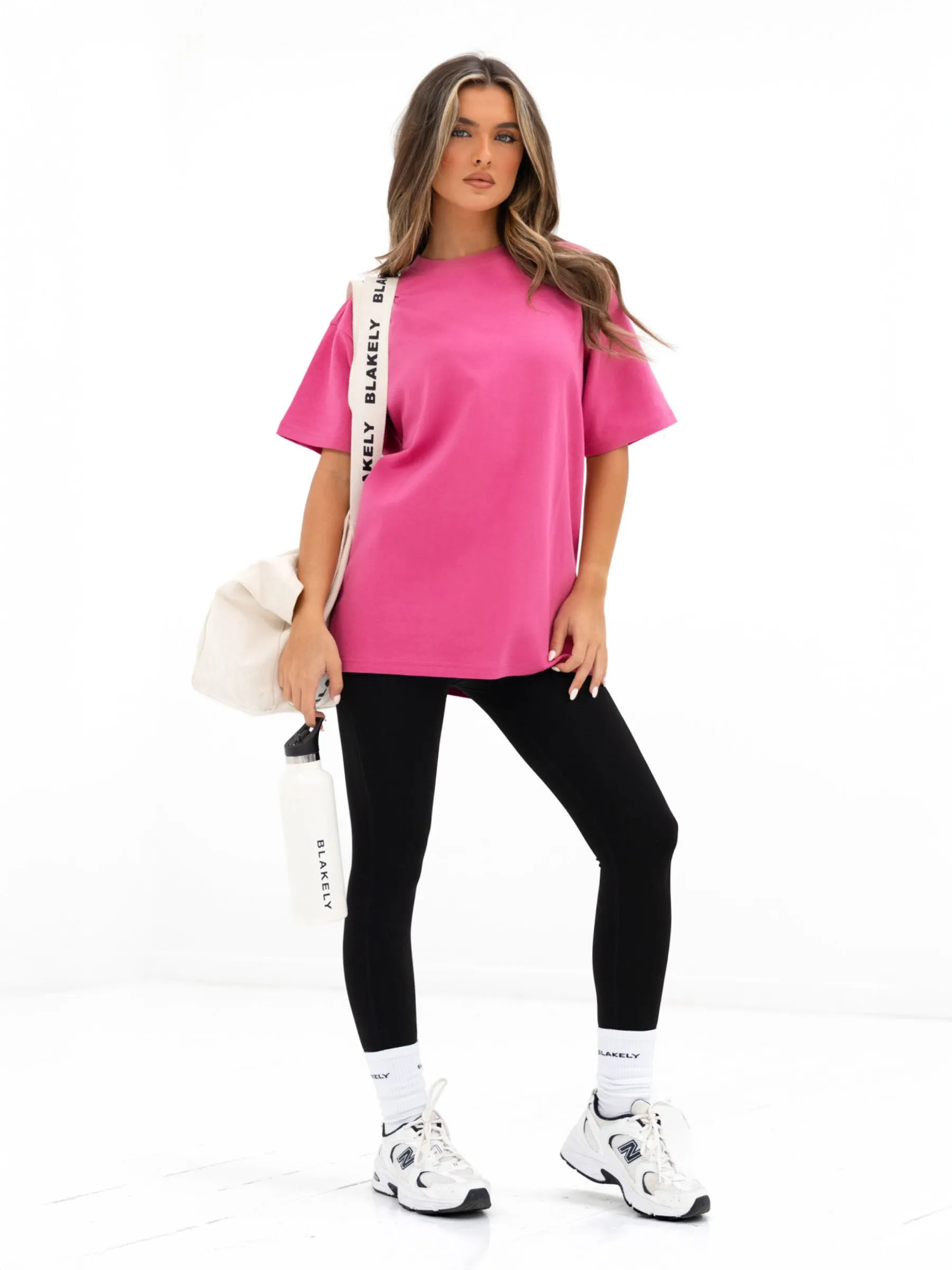 Fashion and Comfort Athletic Comfort Wear Isabel Oversized T-Shirt - Hot Pink