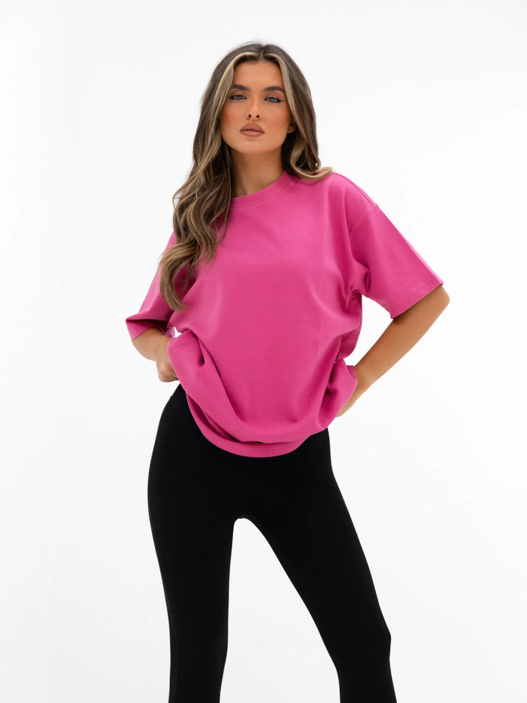 Classic Wear Comfy Pieces Isabel Oversized T-Shirt - Hot Pink