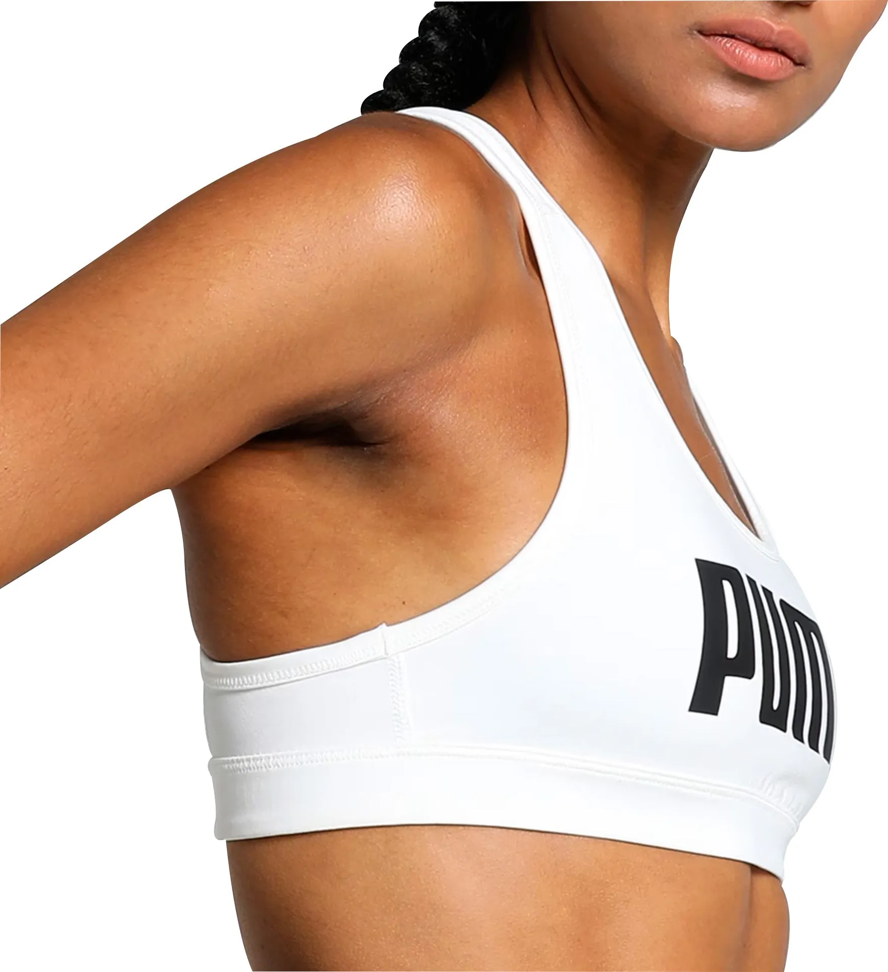 Puma 4KEEPS Womens Running Sports Bra - White High Impact Support
