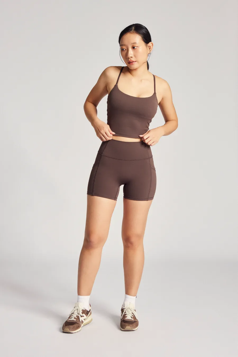 Versatile Design Wispy Longline Bra in Espresso