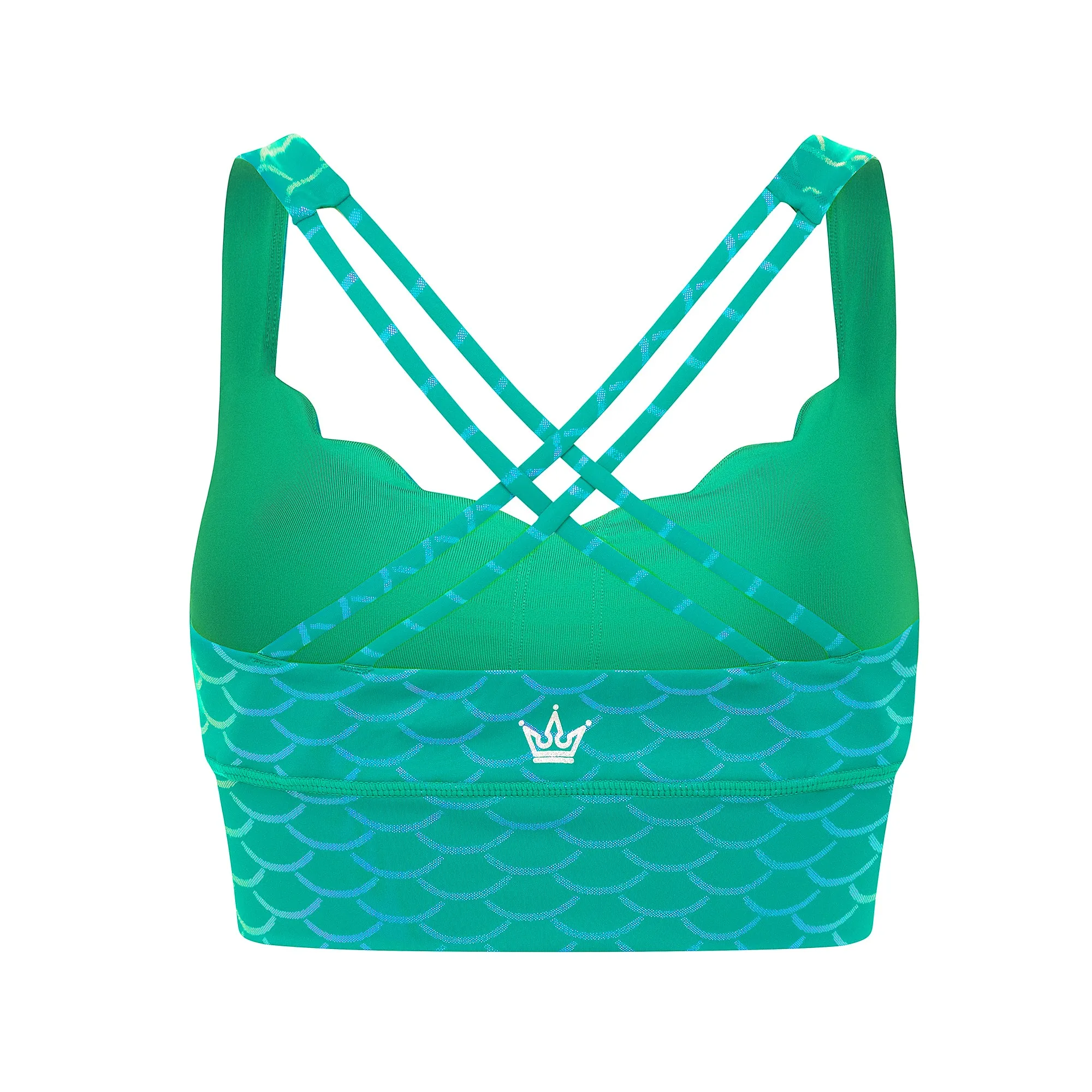 Athletic Mermaid Princess Sports Bra - Green