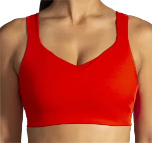 Brooks Drive Convertible Run Womens Sports Bra - Red Cross Strap Support Black fitness clothes