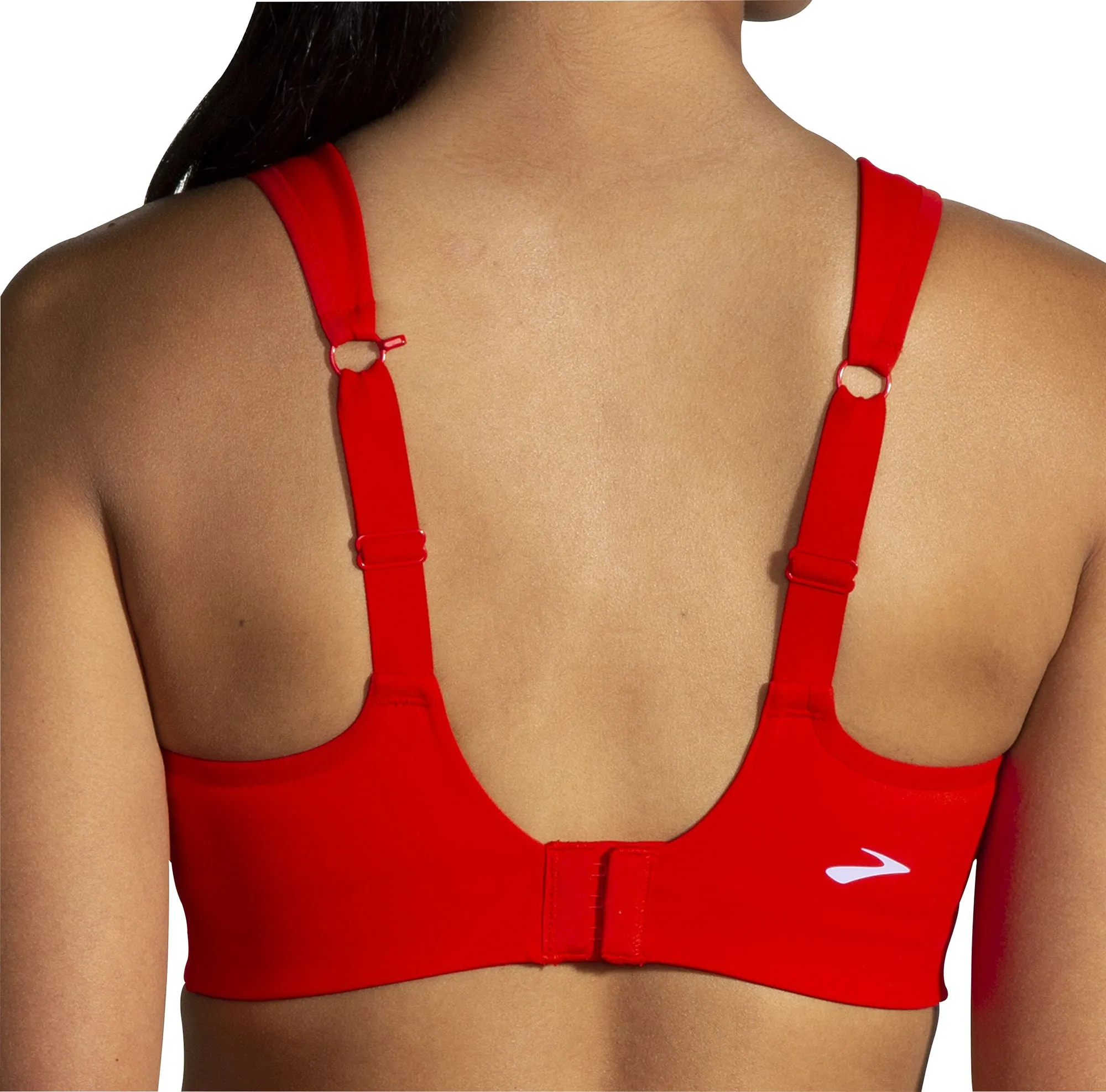 Customizable seams Brooks Drive Convertible Run Womens Sports Bra - Red