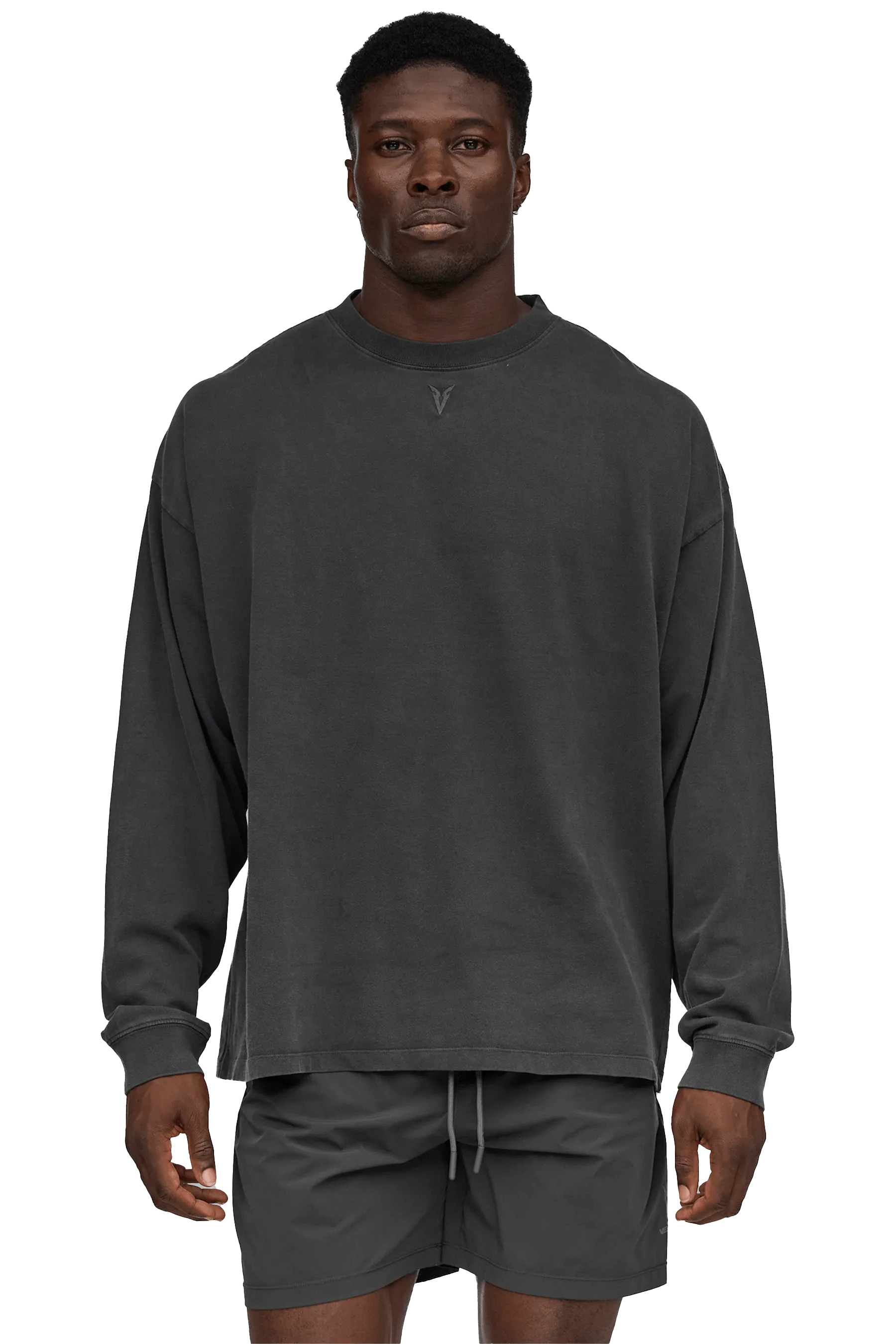 Medium Support LONG SLEEVE T-SHIRT - Gray Vintage Stretch Fit Technology Figure-Flattering