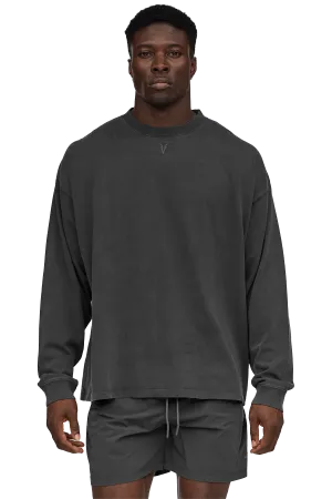 Medium Support LONG SLEEVE T-SHIRT - Gray Vintage Stretch Fit Technology Figure-Flattering