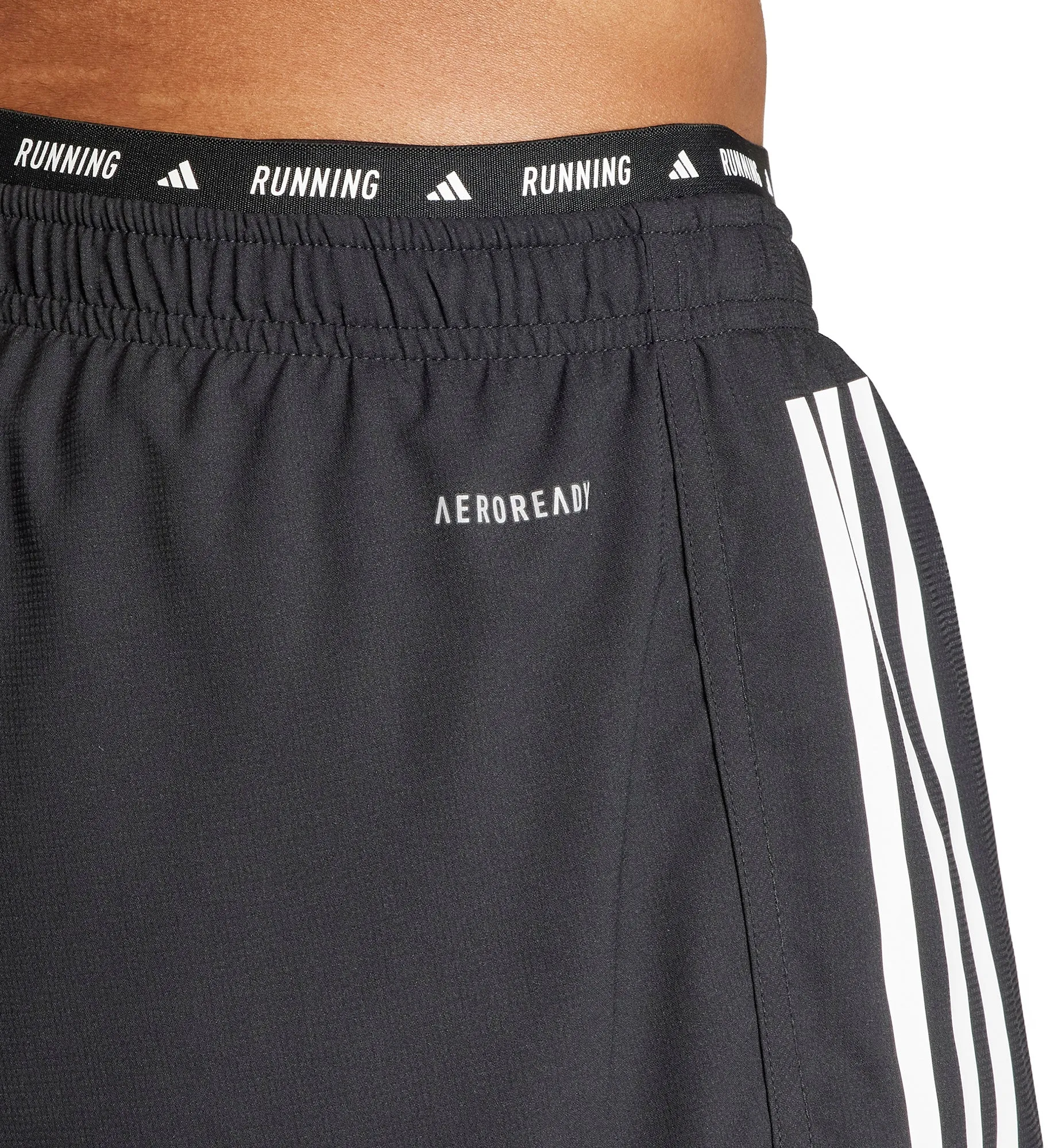 adidas Own The Run 3 Stripes 2 In 1 Mens Running Shorts - Black petite size Style Choice