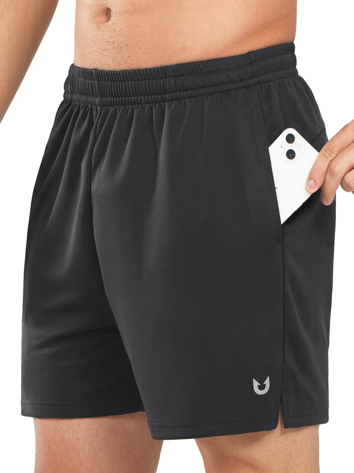 Men's 5-inch Tennis Mesh Shorts with Pockets Quick Dry for Gym Running Anti Cling Technology