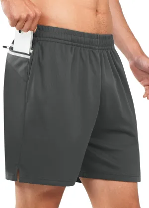 Men's 5-inch Tennis Mesh Shorts with Pockets Quick Dry for Gym Running Chic Look Soft Touch