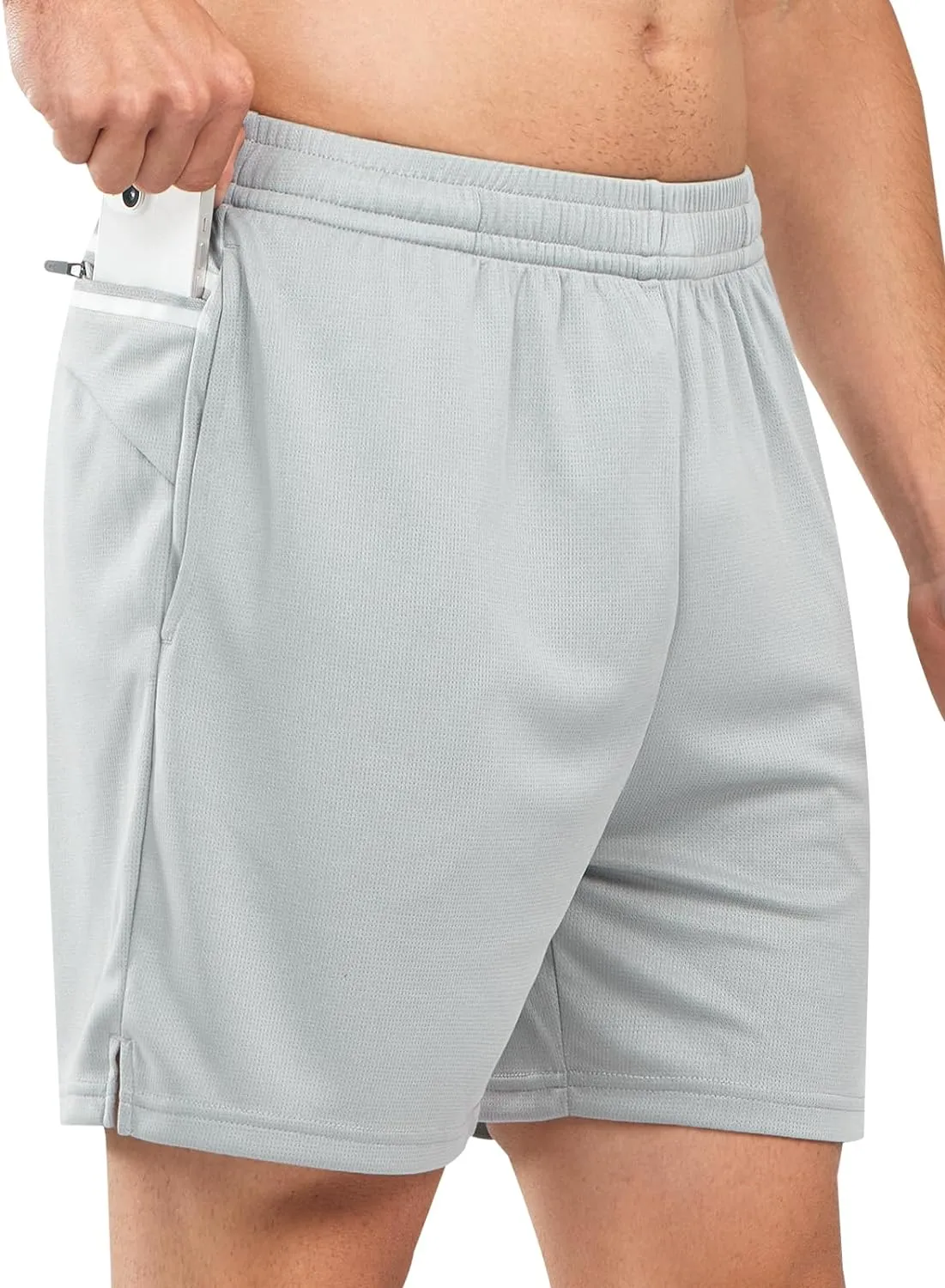 Men's 5-inch Tennis Mesh Shorts with Pockets Quick Dry for Gym Running Stretchable