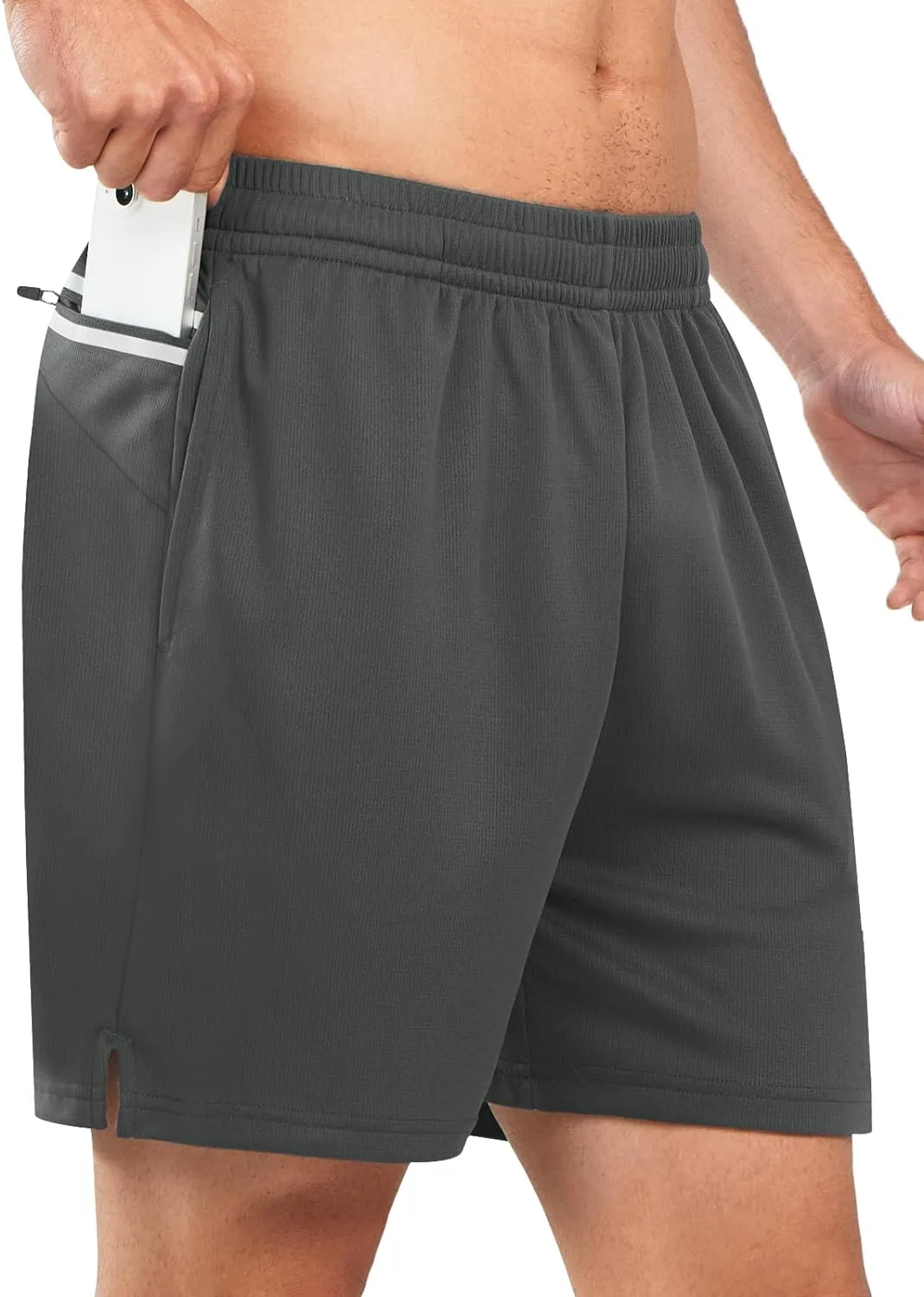 Men's 5-inch Tennis Mesh Shorts with Pockets Quick Dry for Gym Running Chic Look Soft Touch