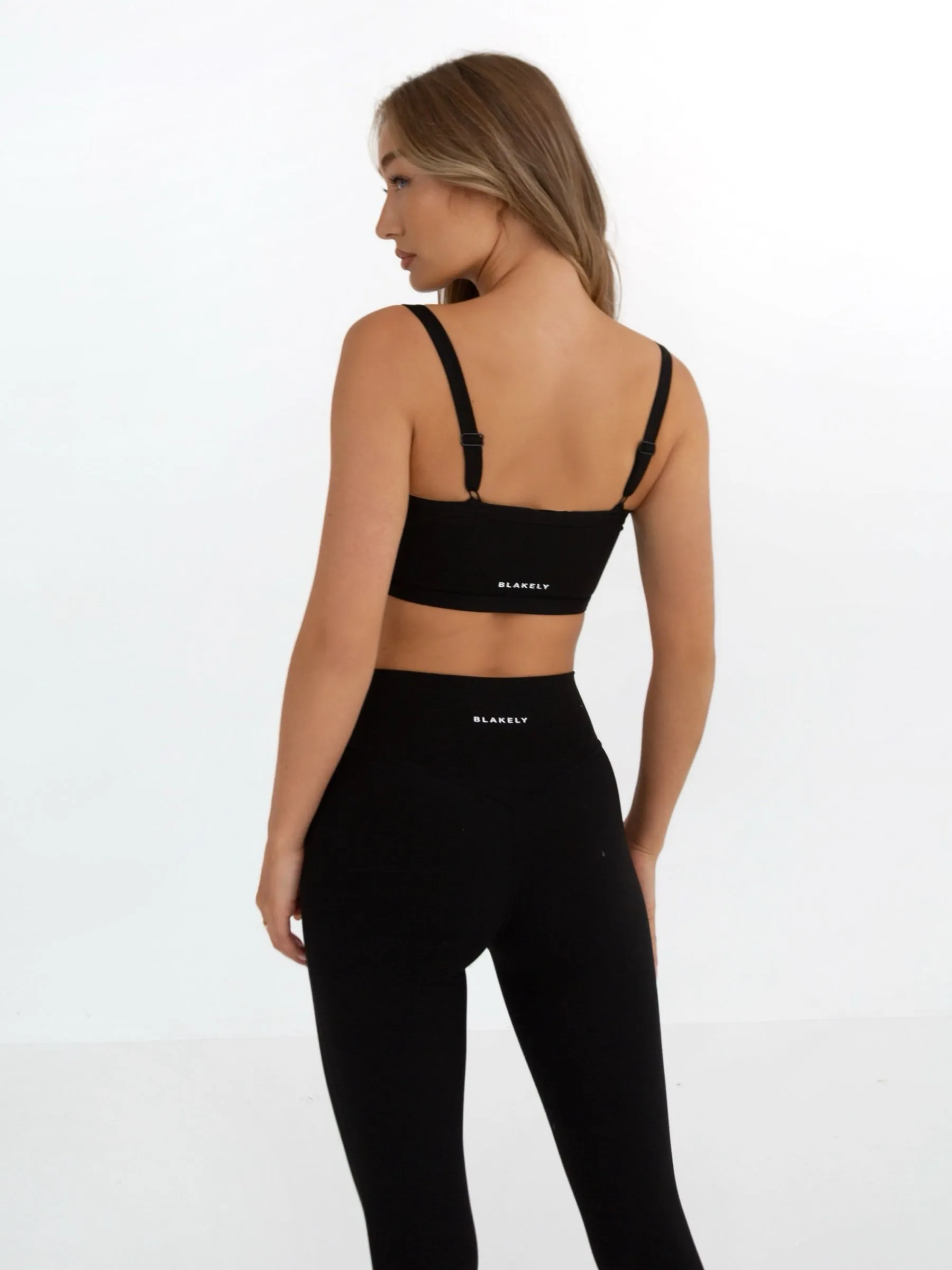 Ultimate Sports Bra - Black Embroidered