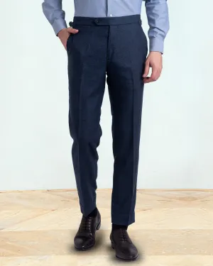 Dugdale Navy Blue Wool Flannel Perfect Movement Flat Lock Stitching