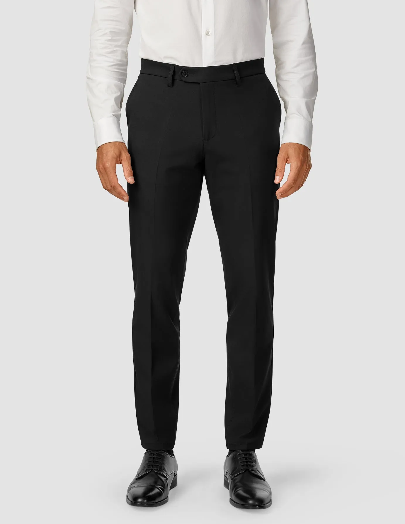 Essential Suit Pants Regular Black Stylish Layers Adjustable Waist