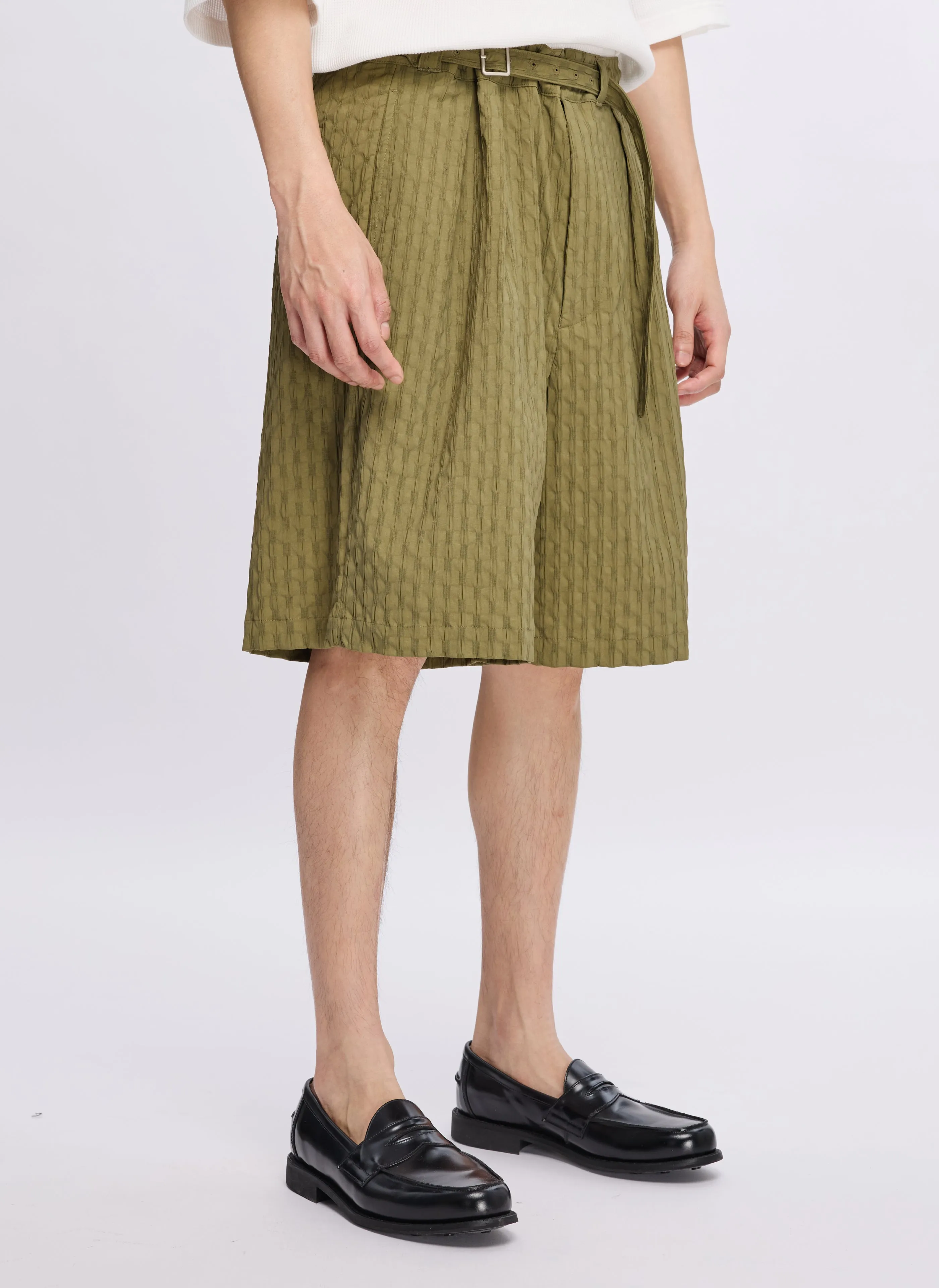 Design Edge UVProtectionCloth Nylon Spandex Jacquard Gurkha Shorts