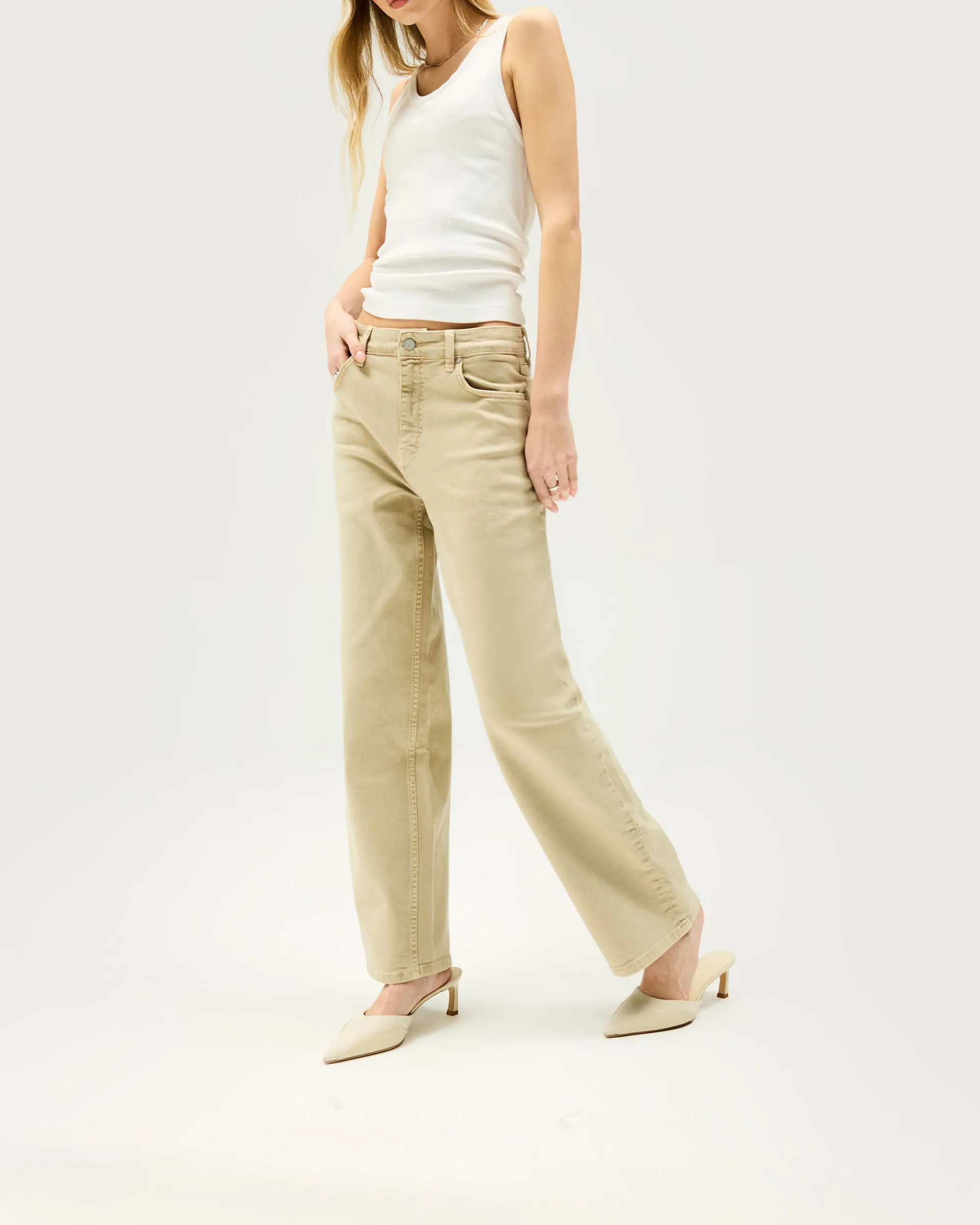 Balloon Leg Jean - Iced Latte Abrasion Resistance Essential Style