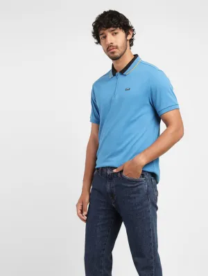 Men's Solid Polo T-shirt GarmentWashed Texture
