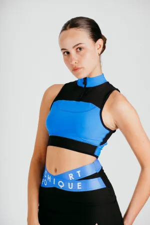 Phoenix Crop Bra in Azure animal prints Smooth Comfort Laser Cut Edges