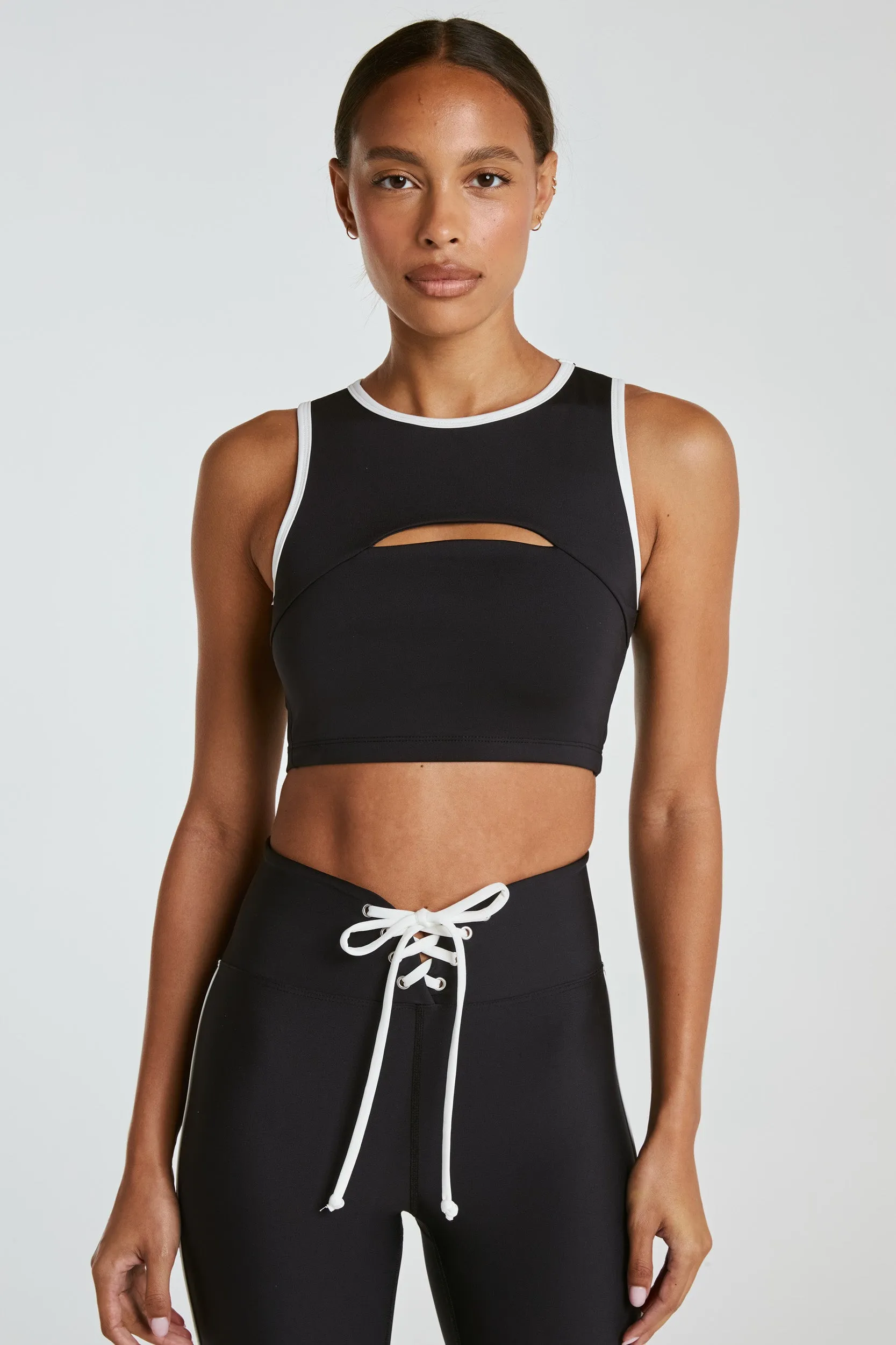 Non-Binding Fit Elastic Two Tone Cut Out Bra
