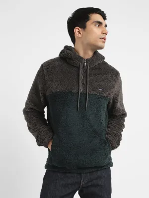 Men's Solid Grey Hooded Sweatshirt Beachwear