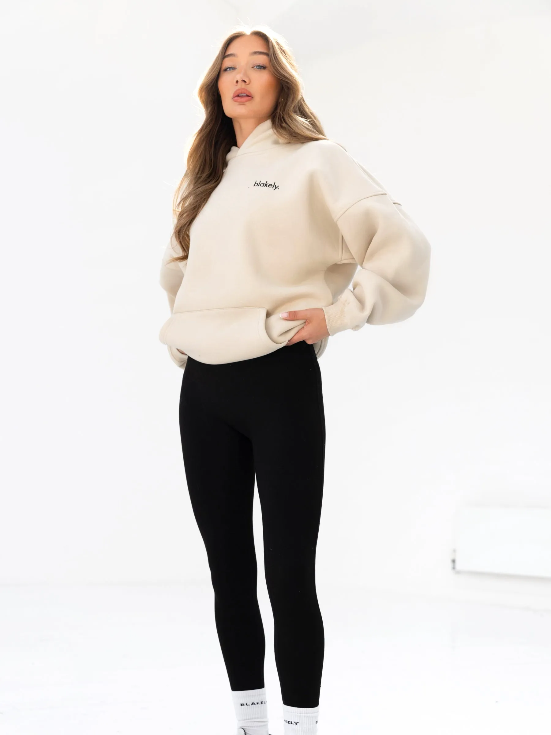 Drawcord Hem Resort Wear Sami Oversized Hoodie - Bone