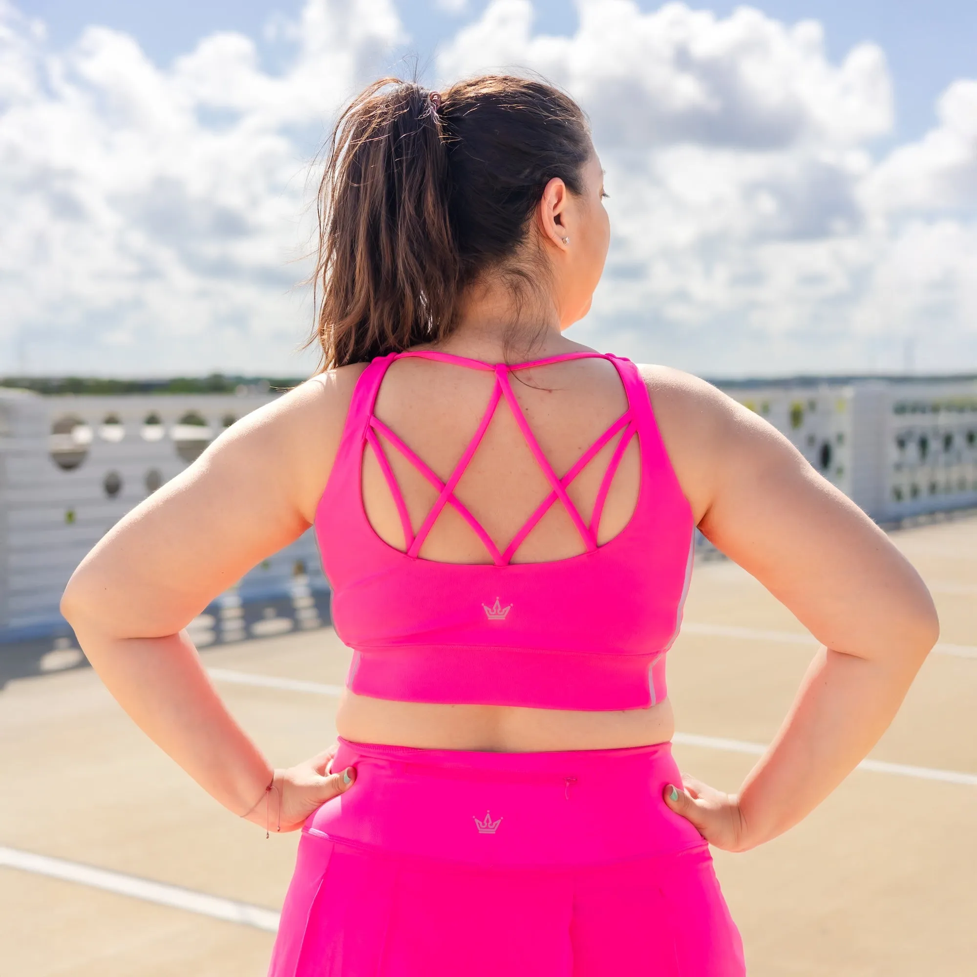 Electric Popsicle Sports Bra Open-back seams Elastic