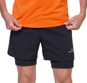 Ronhill Tech Twin 2 In 1 Mens Running Shorts - Black Summer Vibes Pajamas