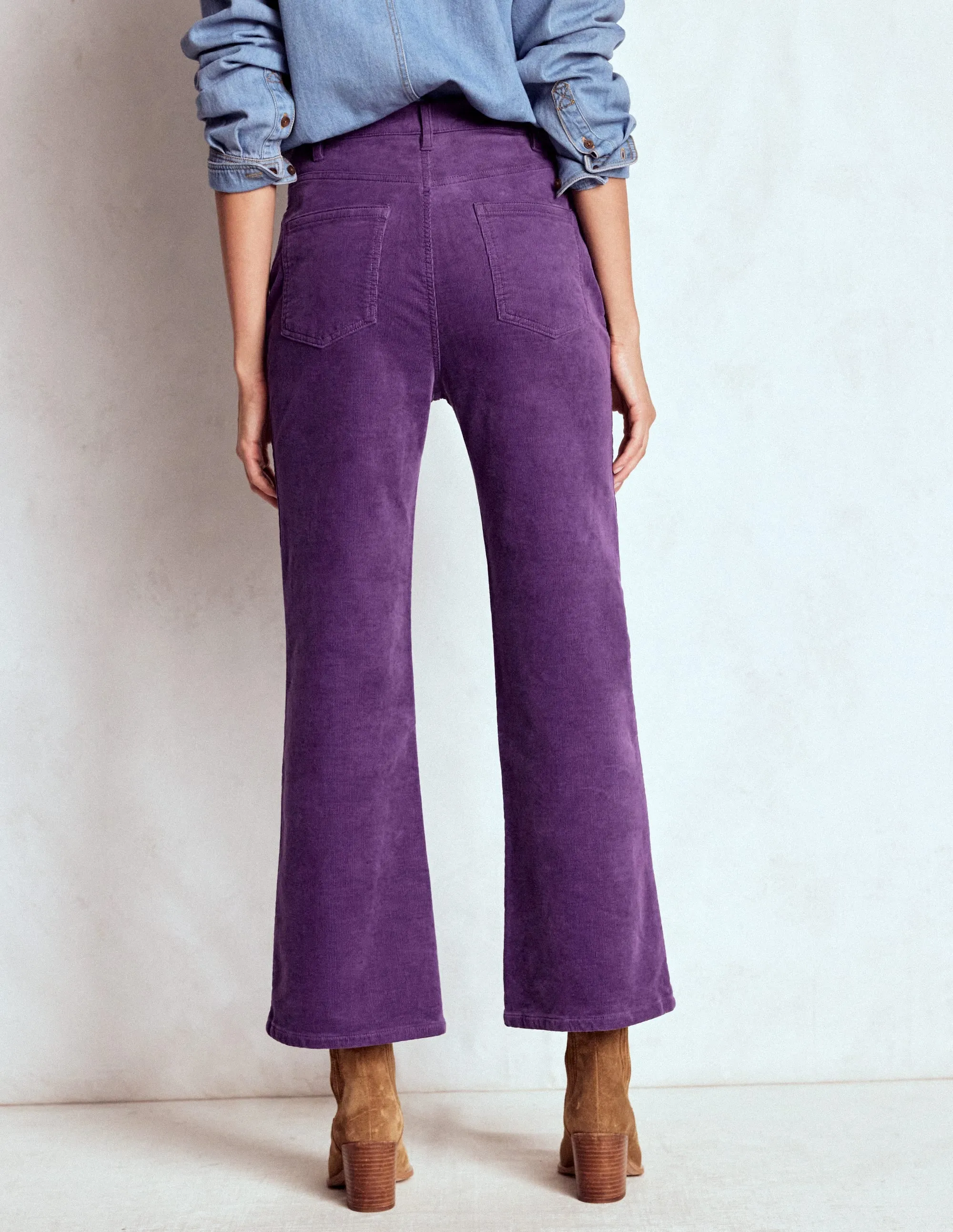 Effortless Clothing 5-Pocket Cord Kick Jeans-Mystic Purple