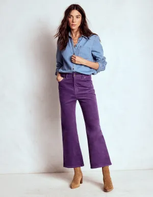 Flexible Style 5-Pocket Cord Kick Jeans-Mystic Purple