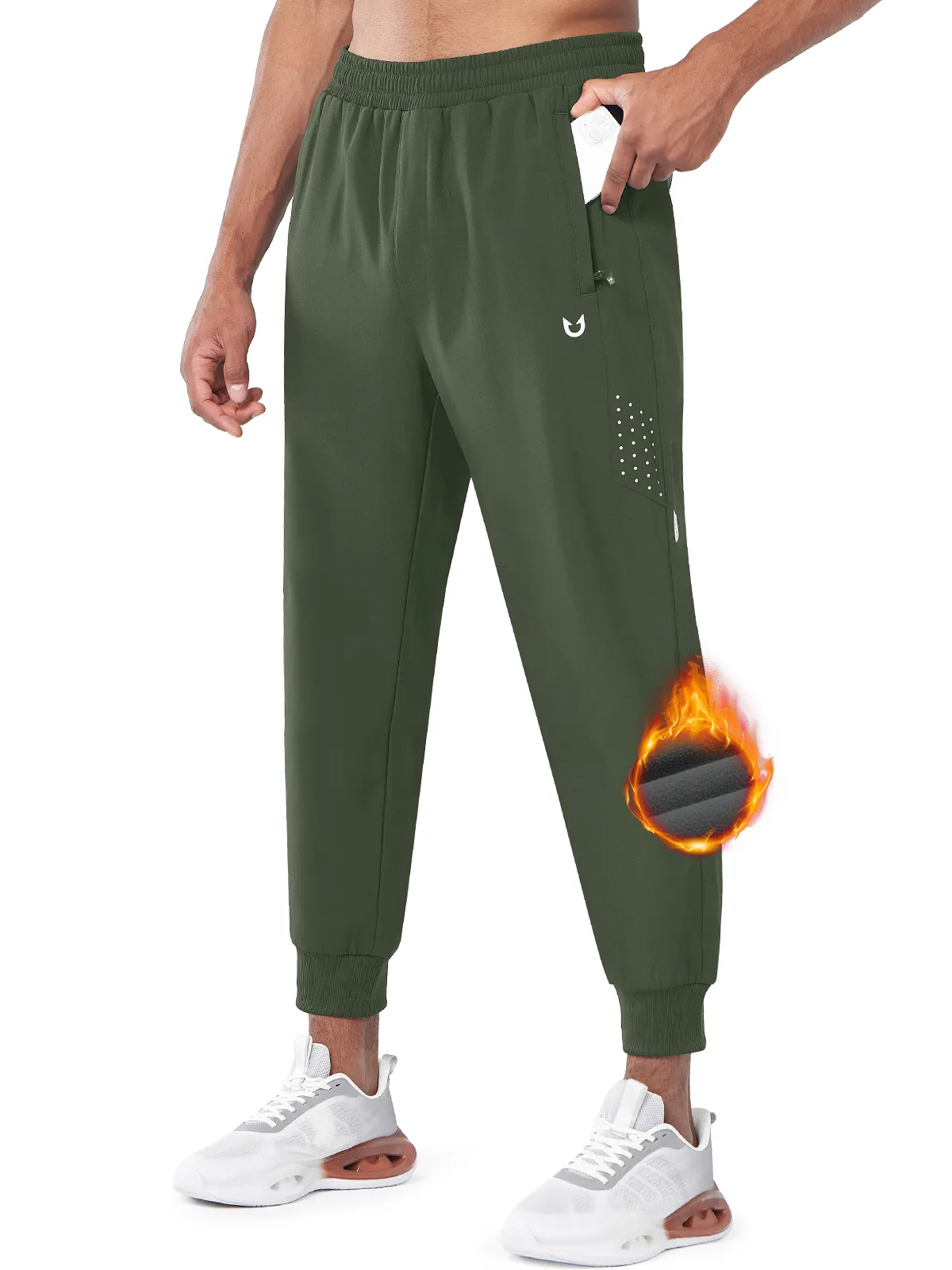 Casual Edge Urban Flex Mens Fleece Vuori Joggers Workout Hiking Sweatpants With Zipper Pocket